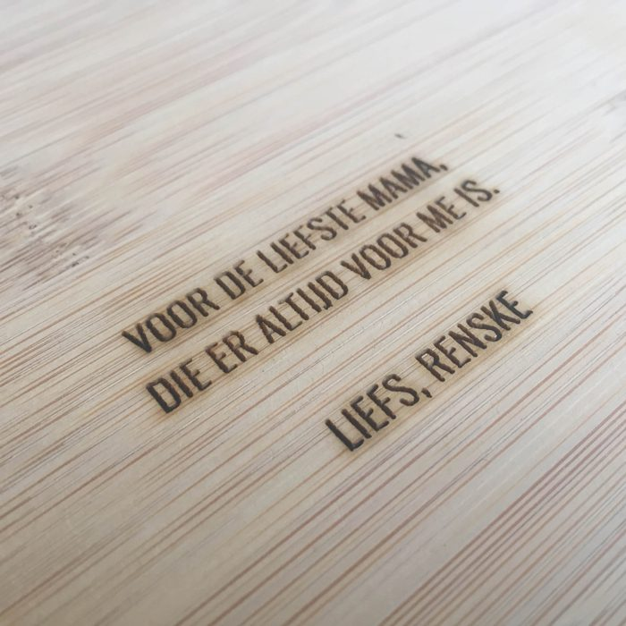 Echte Cadeaumakers Gegraveerde Tekst Bamboe