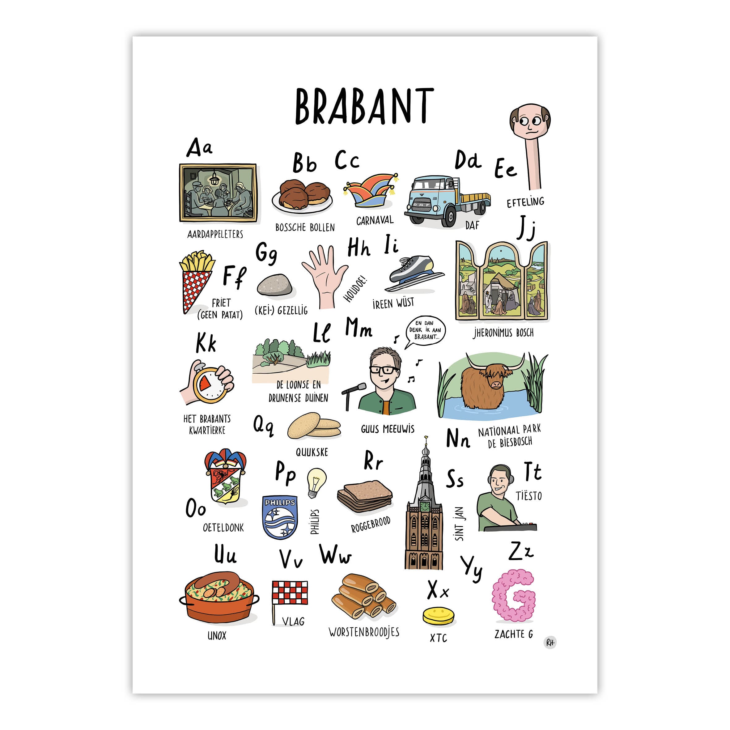 ABC Poster Brabant - A4 (21 x 29,7 cm), Zonder Lijst ABC Poster Brabant - A4 (21 x 29,7 cm), Zonder Lijst — product photo