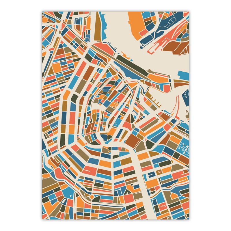 Plattegrond Amsterdam (kleur) - Online Kopen