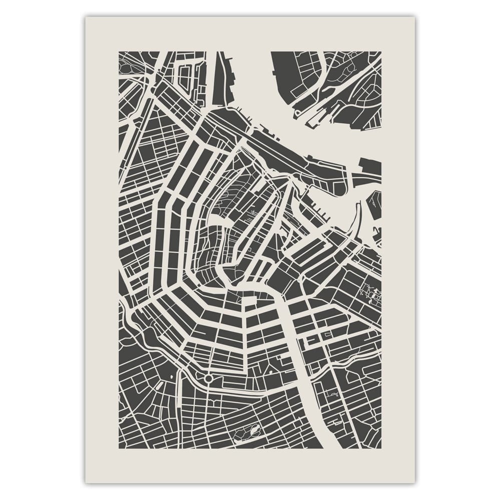 Plattegrond Amsterdam (met passepartoutrand) A3 — gallery 7