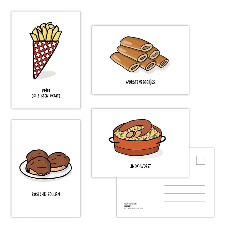 Ansichtkaarten Brabantse lekkernijen (set van 4) — product photo
