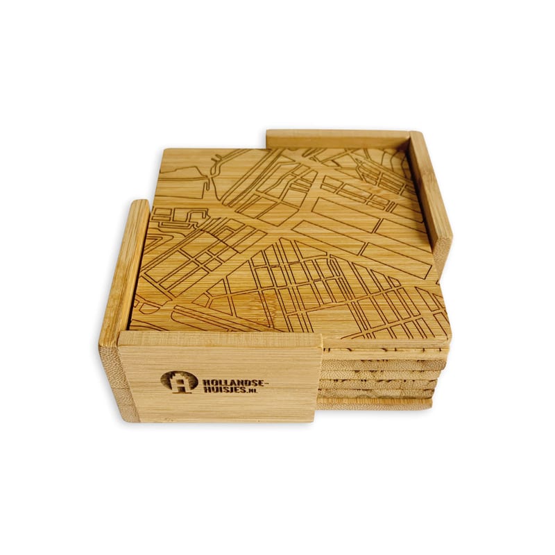 Onderzetters Amsterdam (6x bamboe) — gallery 2