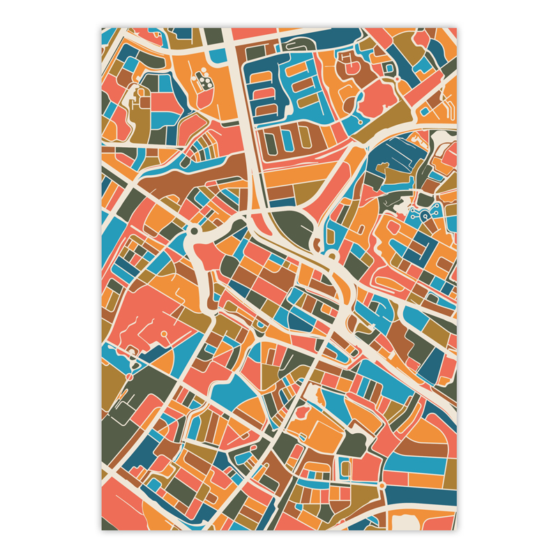 Plattegrond Alkmaar veelkleurig - Online Kopen