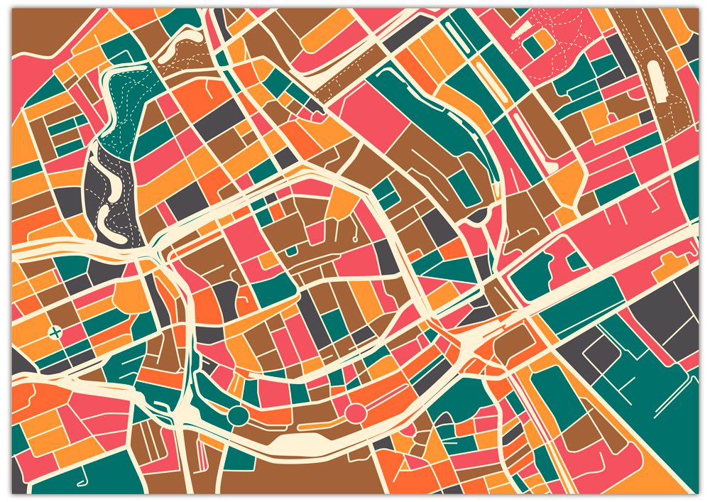 Plattegrond Groningen (kleur) - Online Kopen