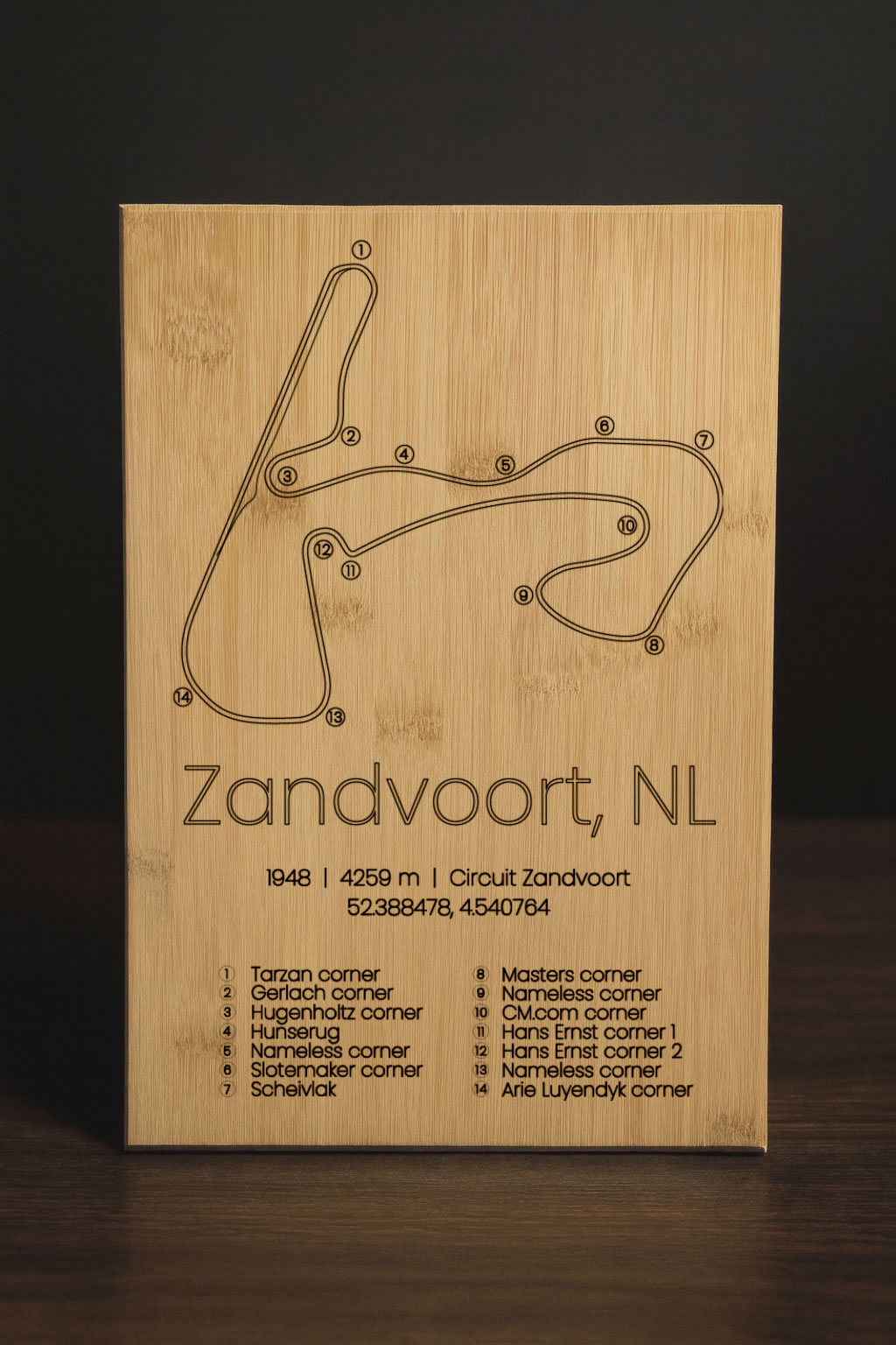 Zandvoort Track Map Keepsake & Serving Board - Buy Online